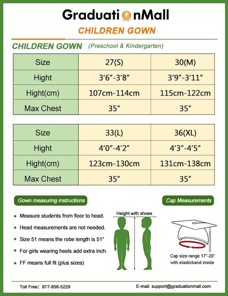 Matte Kindergarten Graduation Gown Cap Set with 2025 Tassel