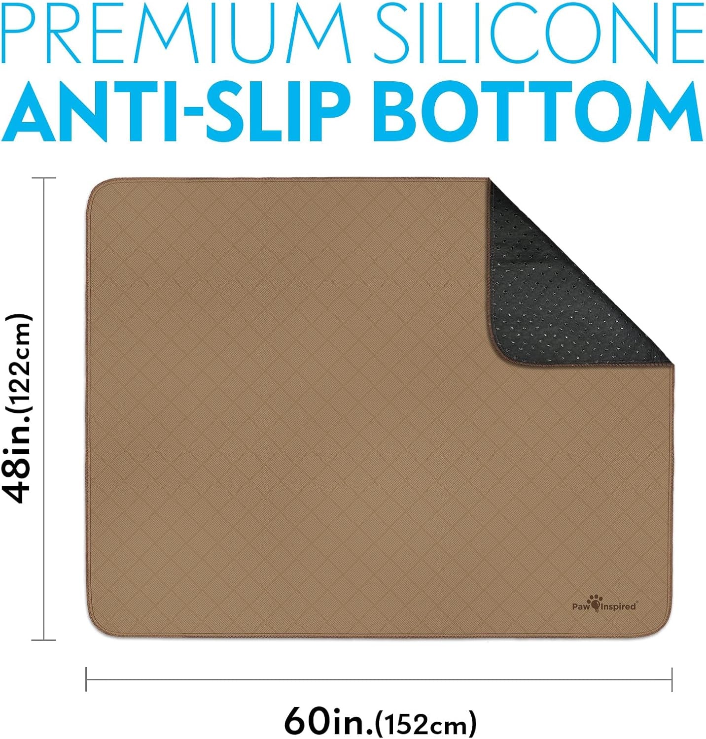 Washable Pee Pads for Dogs | Leakproof, Non-Slip Reusable Puppy Pads for Potty Training, Whelping, Waterproof Mat (48X60 Size, Pack of 1)