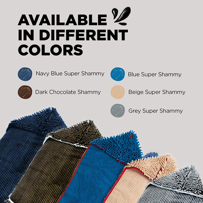 Soggy Doggy Super Shammy Dog Towel | Gray | 31” X 14” | Microfiber Chenille Towel for Drying Dogs and Cleaning Paws | Fast Drying with Hand Pockets for Ease