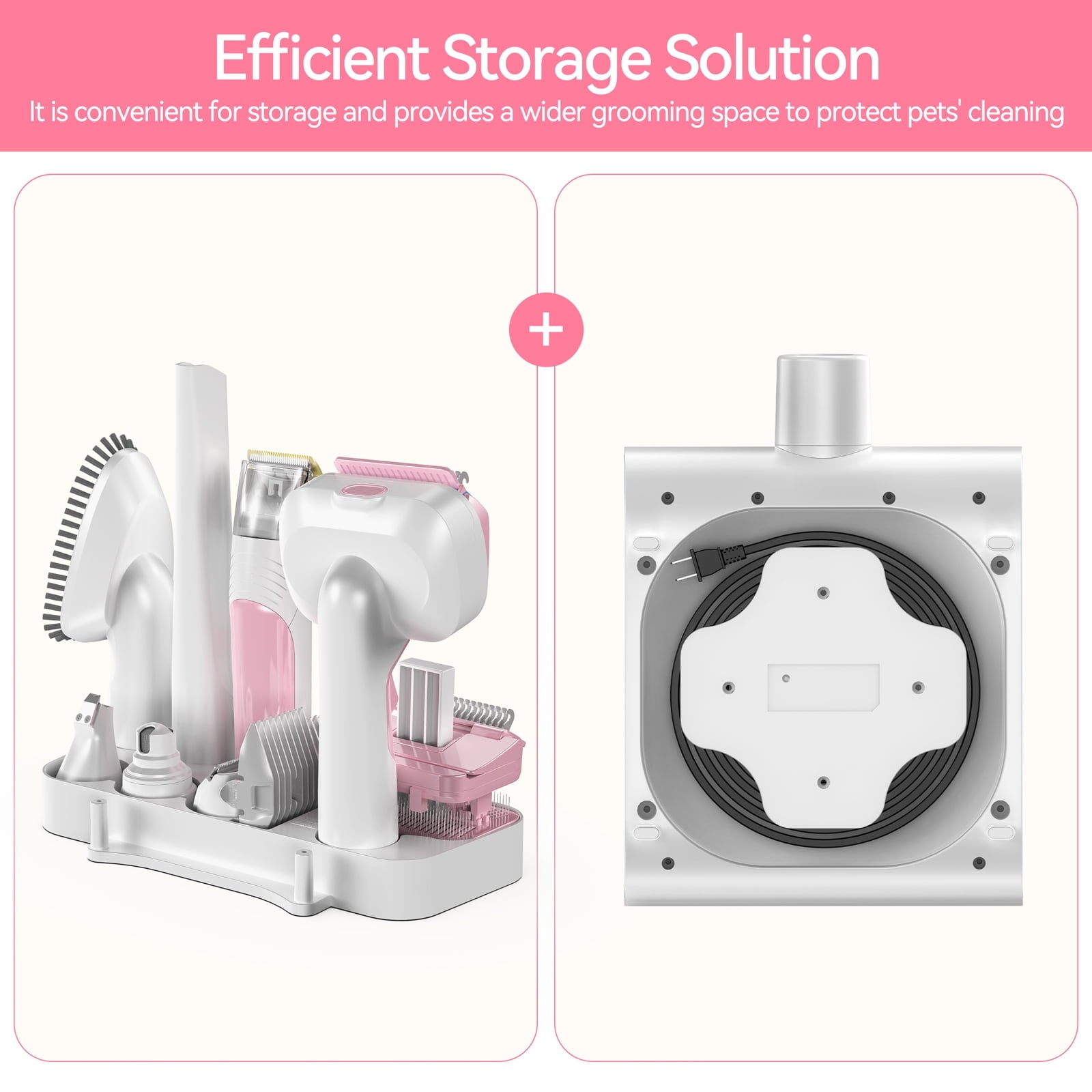 Grooming Vaccum, 4.5L Large Capacity Pet Grooming Kit & 5-In-1 Ultra-Low Noise Pet Grooming Vacu for Dog, Cat