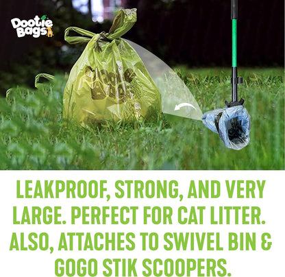 Pooch Approved Dootie Bags - Dog Poop Bag - Tie-Handles - 100 Count Dootie Strong Leakproof Bags - Perfect for Dogs & Cats - Litter - Pet Waste Cleanup - Swivel Bin &  Scoopers