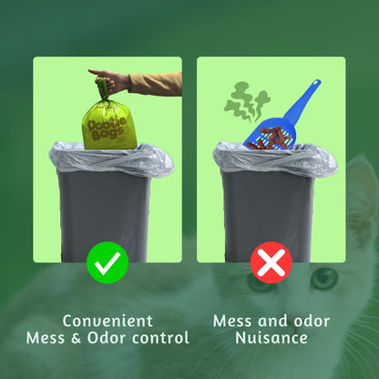 Pooch Approved Dootie Bags - Dog Poop Bag - Tie-Handles - 100 Count Dootie Strong Leakproof Bags - Perfect for Dogs & Cats - Litter - Pet Waste Cleanup - Swivel Bin &  Scoopers