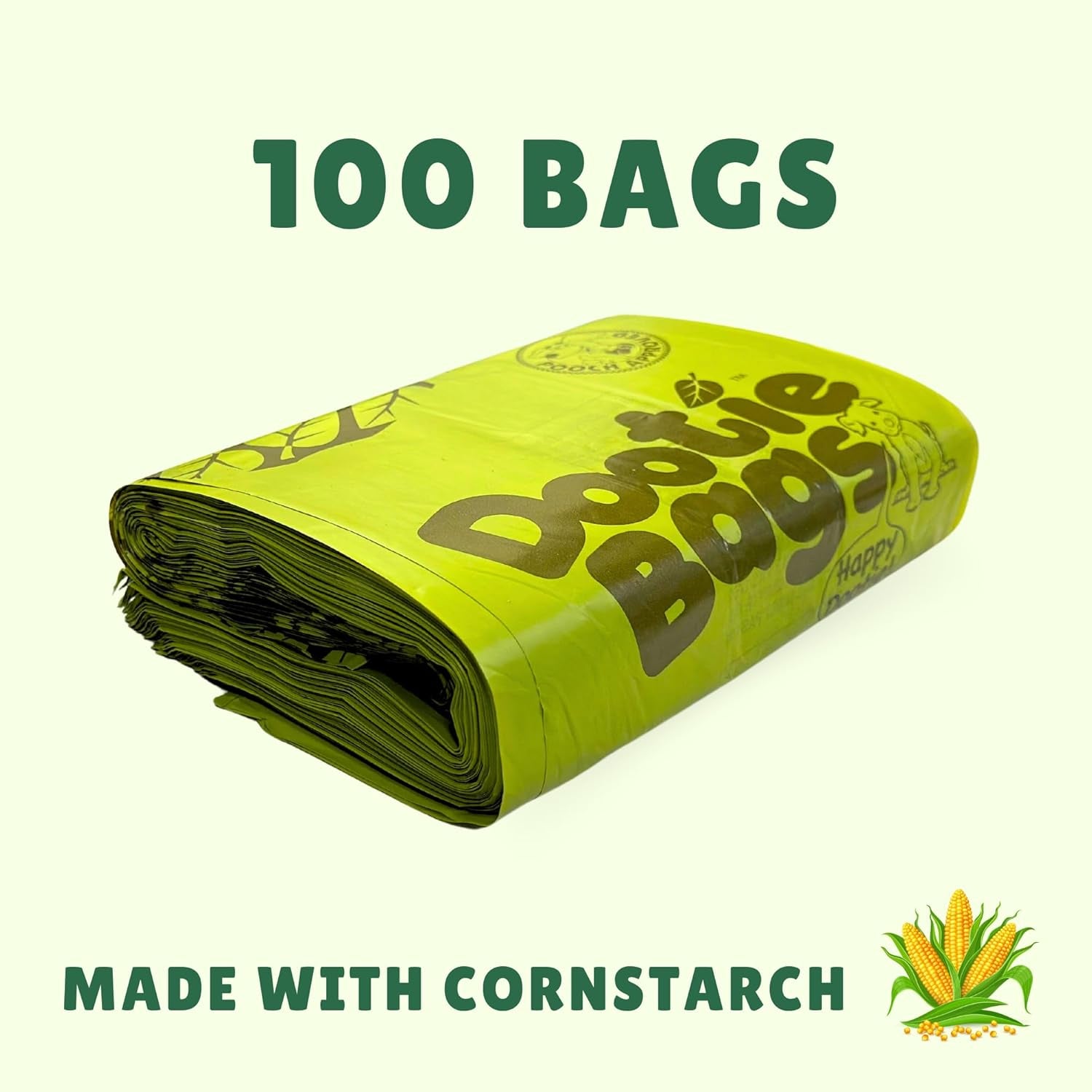 Pooch Approved Dootie Bags - Dog Poop Bag - Tie-Handles - 100 Count Dootie Strong Leakproof Bags - Perfect for Dogs & Cats - Litter - Pet Waste Cleanup - Swivel Bin &  Scoopers