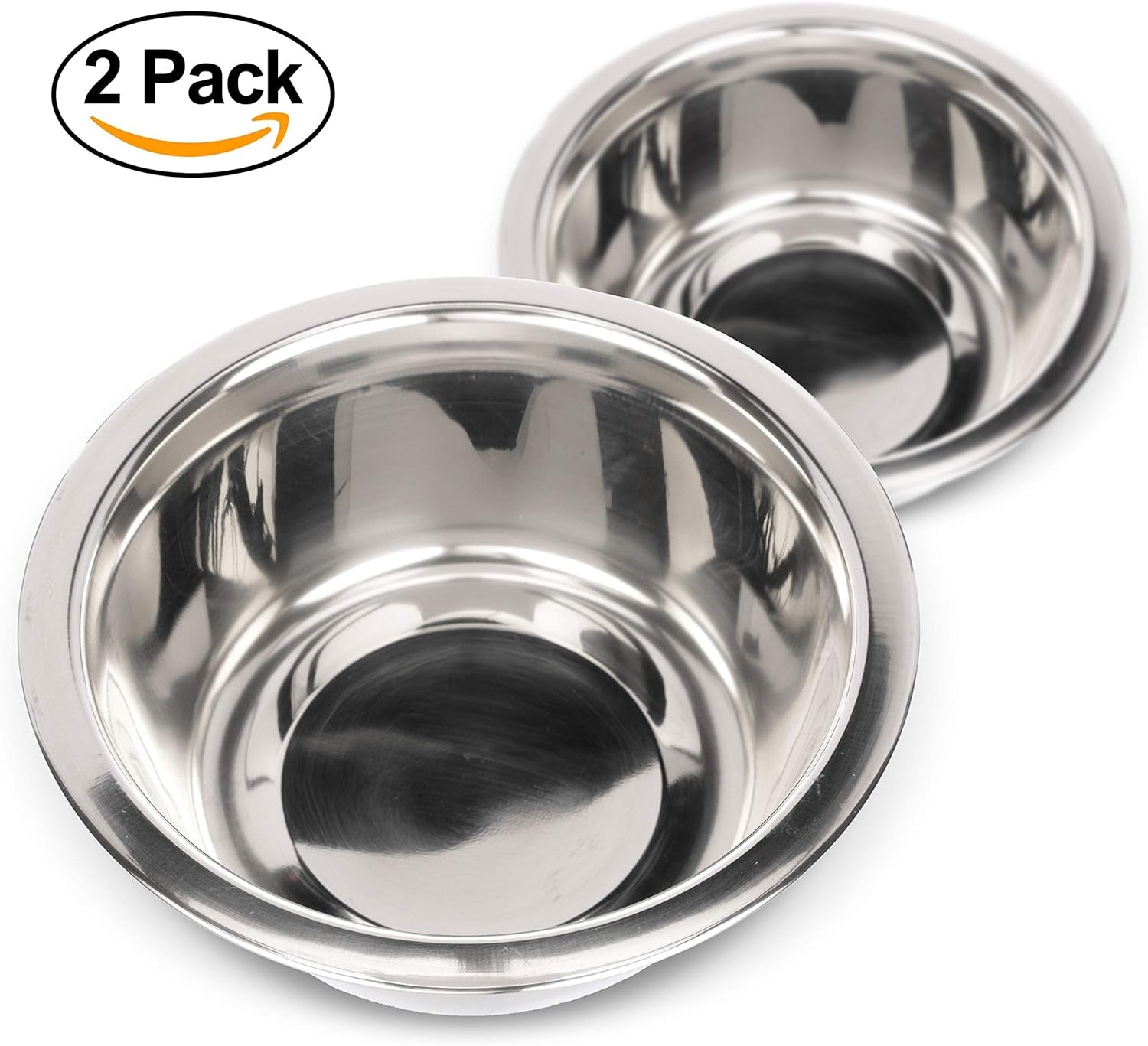 1.5 Cup (12 Oz.) Stainless Steel Dog Bowls, Set of 2 Neater Feeder Replacement Bowls (Cat/Small Models), Dog Food Bowl & Water Bowl, Dishwasher Safe Metal Dish for Cats & Small Dogs