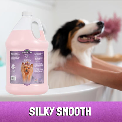 Silk Creme Rinse Dog & Puppy Conditioner - Hair Detangler for Dogs, Moisturizes Skin & Coat, Removes Tangles & Frizz, Made in USA - 1 Gallon